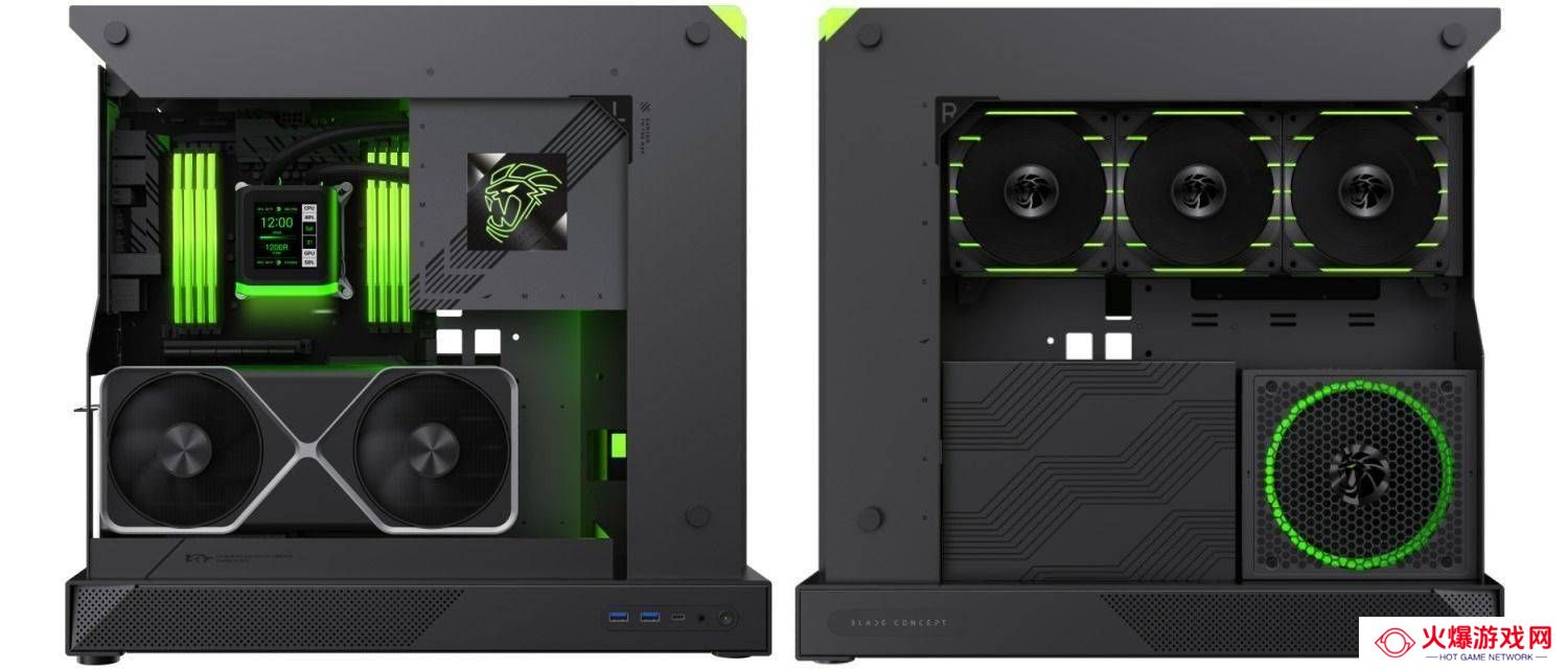 游戏帝国新推BLADE CONCEPT机箱：开放式ATX，狮爪灵感设计亮相
